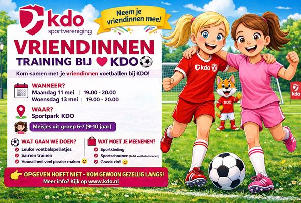 Kom samen met je vriendinnen voetballen bij KDO!